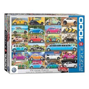EuroGraphics 5422 Volkswagen Beetle Gone Places Puzzle (1000 Piece) EUC